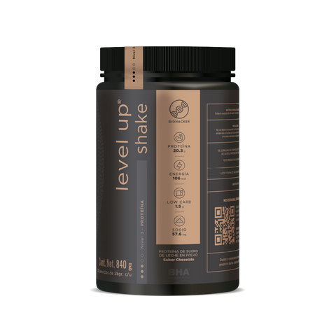 Level-Up Shake: Proteína y energía en cada porción, con sabor a chocolate 840g