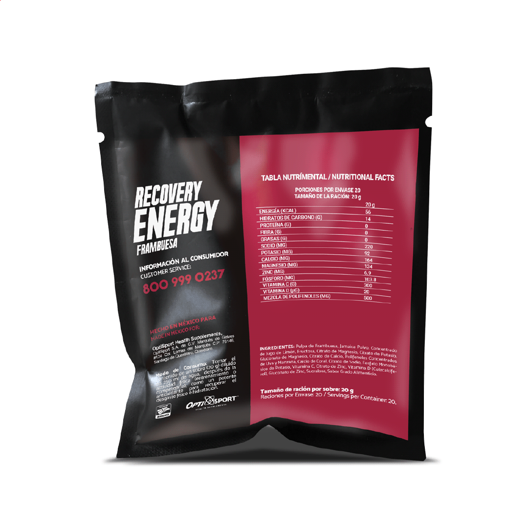 Recovery Energy Frambuesa con 20 sobres (polvo)