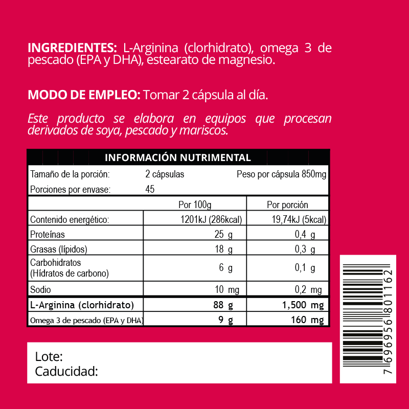 L-Arginina 1500 (90 cáps)