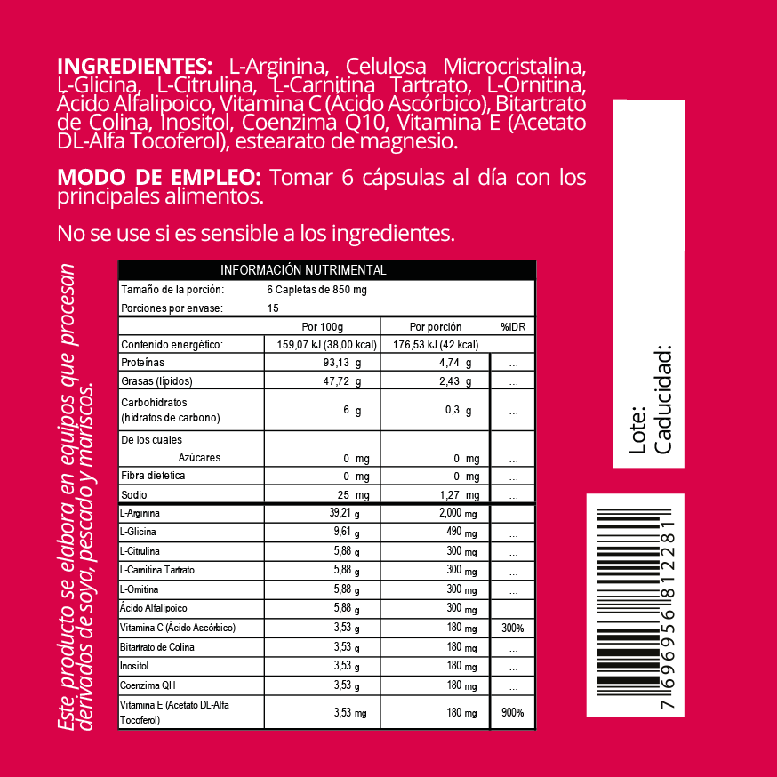 L-Arginina 2000 Nitro Full Energy (90 cáps)