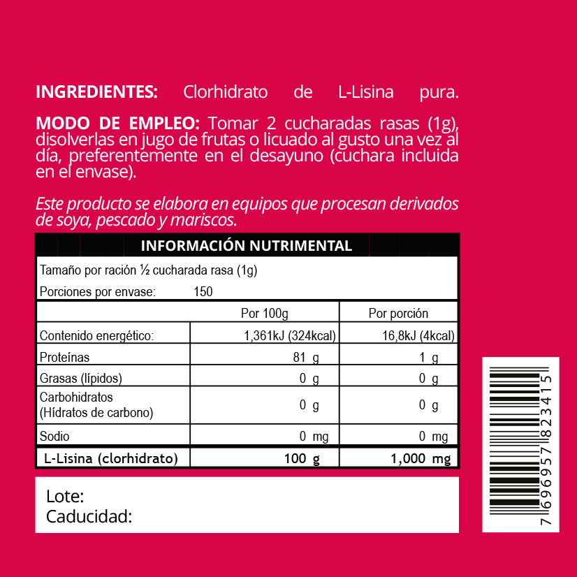 L-Lisina 1000 - 136 grs. (polvo)
