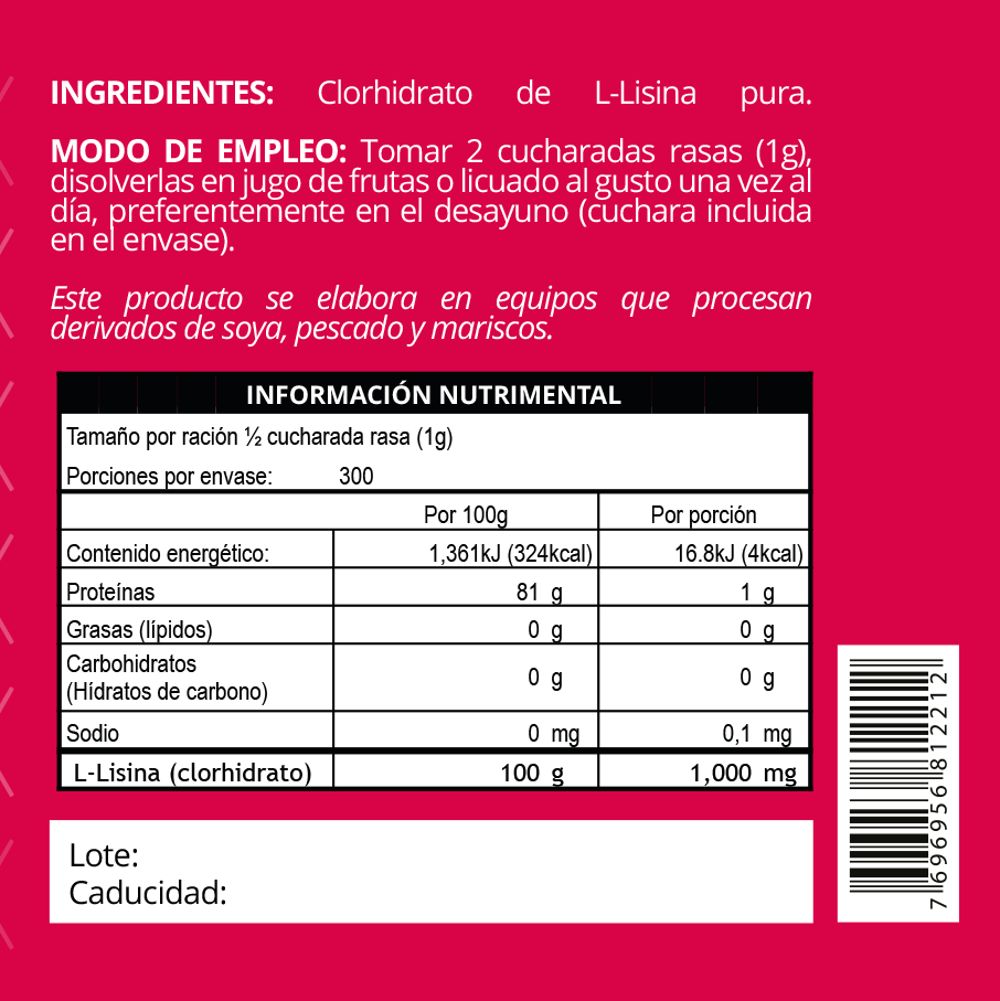 L-Lisina 1000 - 300 grs. (polvo)