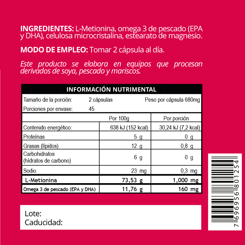L-Metionina 1000 (90 cáps)