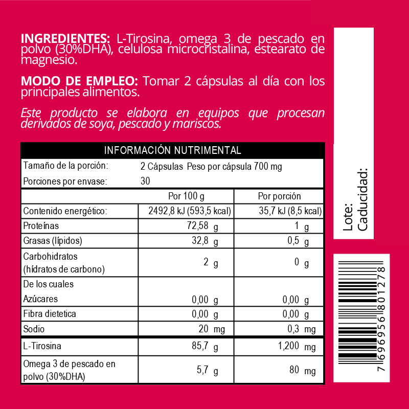 L-Tirosina 1200 (60 cáps)