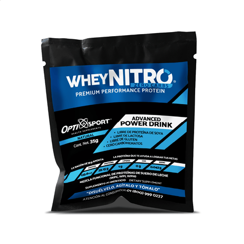 WHEYNITRO Proteína de Suero + HMB + BCAAs | 12 sobres de 35g | Sabor Natural