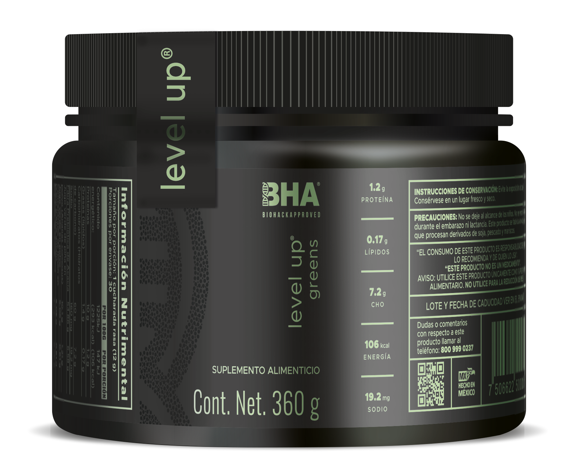 Level-Up Greens 360 grs.