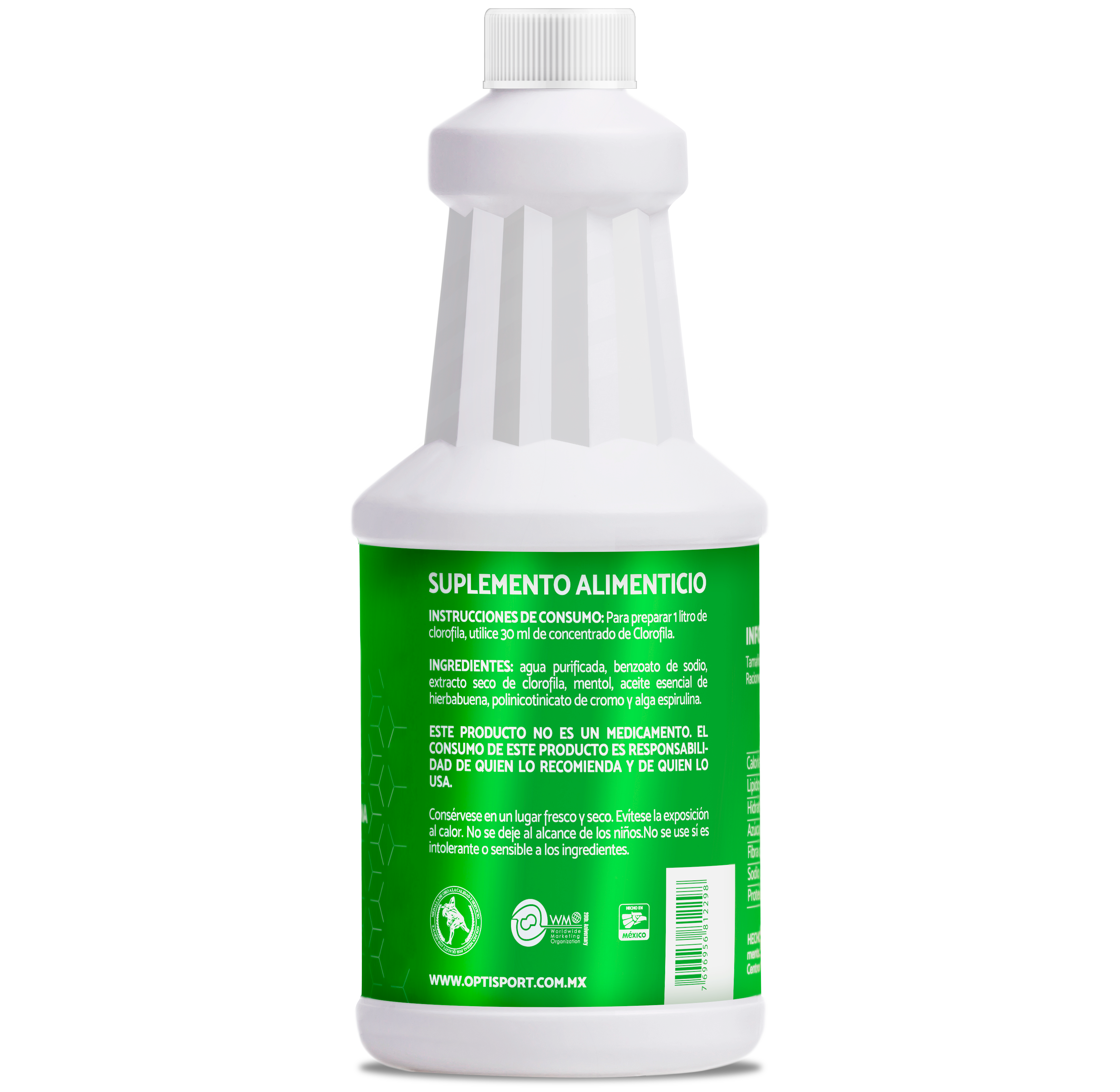 6 Botellas (500ml) de Clorofila Líquida Concentrada con PH9 + Agua Alcalina